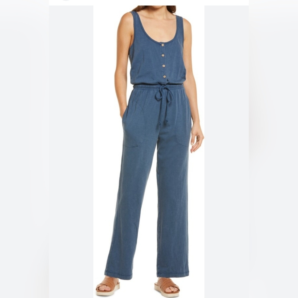 Faherty Indigo Sleeveless Jumpsuit
